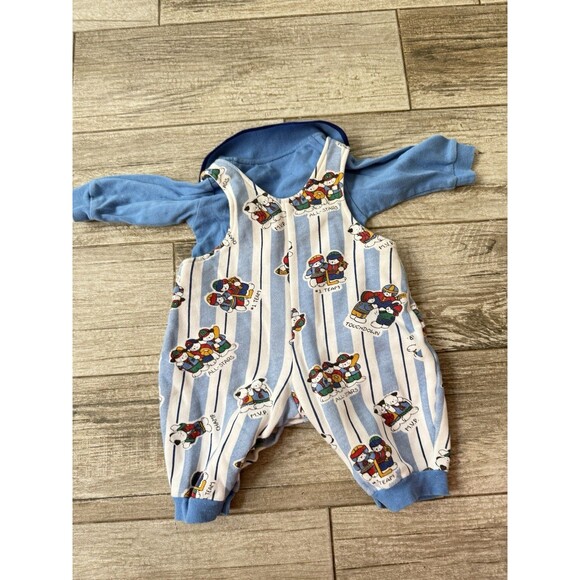 First Impressions Vintage 12 Month 2 Piece Floral Outfit Sports Dog - Picture 6 of 7